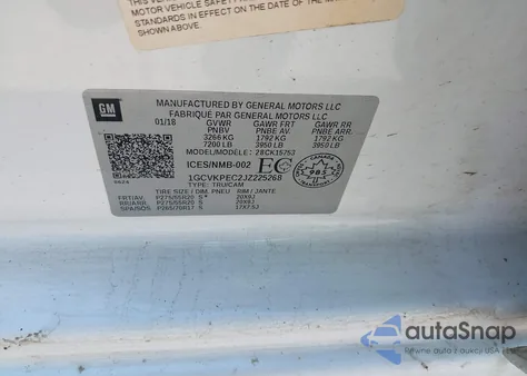 2018 Chevrolet Silverado 1500 Custom из США, поврежденный, VIN 1GCVKPEC2JZ225268